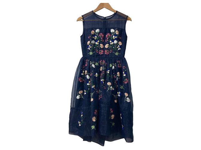 Autre Marque Chesty besticktes Organza-Kleid Blau