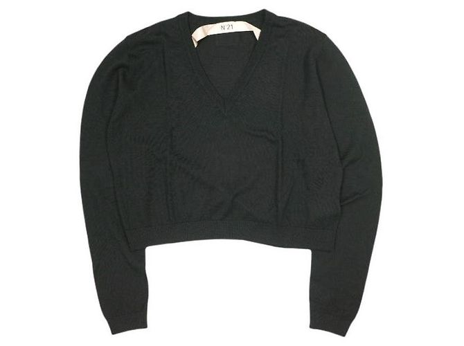 Autre Marque N°21 A2 MAGLIA PULLOVER Merinowolle Pullover Schwarz