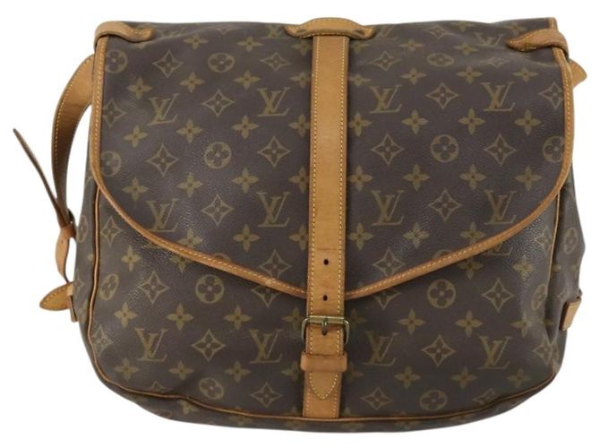 Louis Vuitton Saumur Handtasche aus Monogramm-Canvas 35 Braun