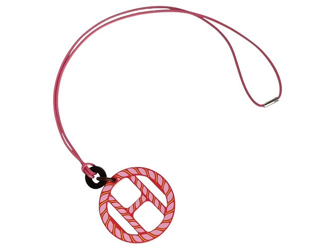 Collar Péndulo de Cuero H-Equipe Nautic de Hermès Rosa