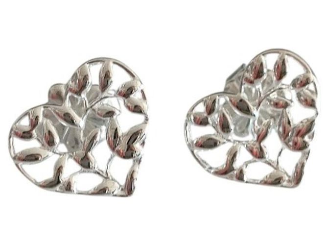 Orecchini a forma di cuore Olive Leaf di Paloma Picasso di Tiffany & Co. Argento