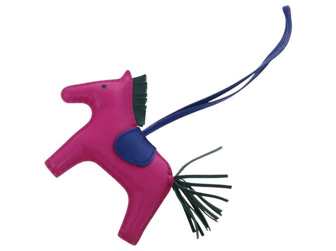 Hermès Rodeo MM Taschenanhänger Pink Blau Lila