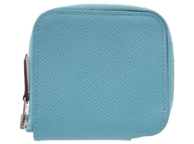 Monedero compacto mini Azap de seda Hermès Azul
