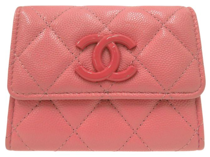 Monedero de cuero rosa Chanel