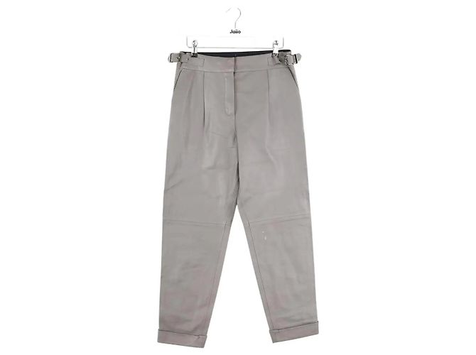 Maison Ullens Graue Leder Slim-Hosen