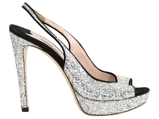 Miu Miu Silver heels Silvery
