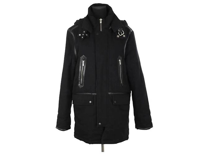 The Kooples Abrigo de algodón negro