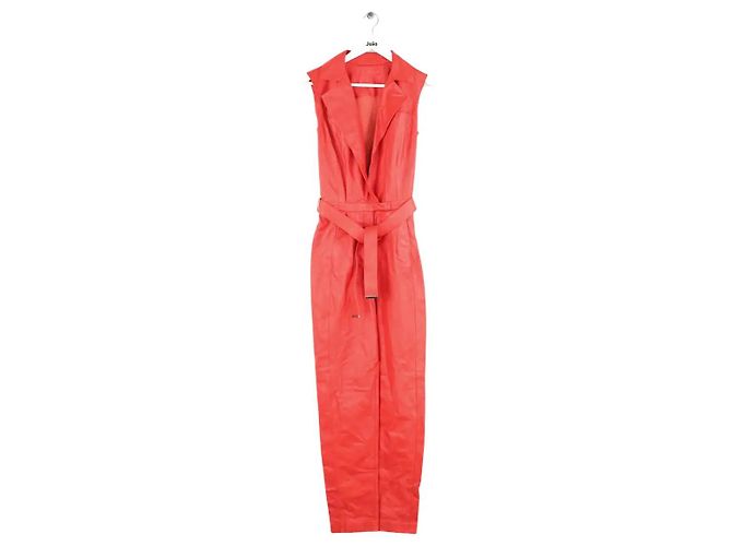 Maison Ullens Red leather jumpsuit