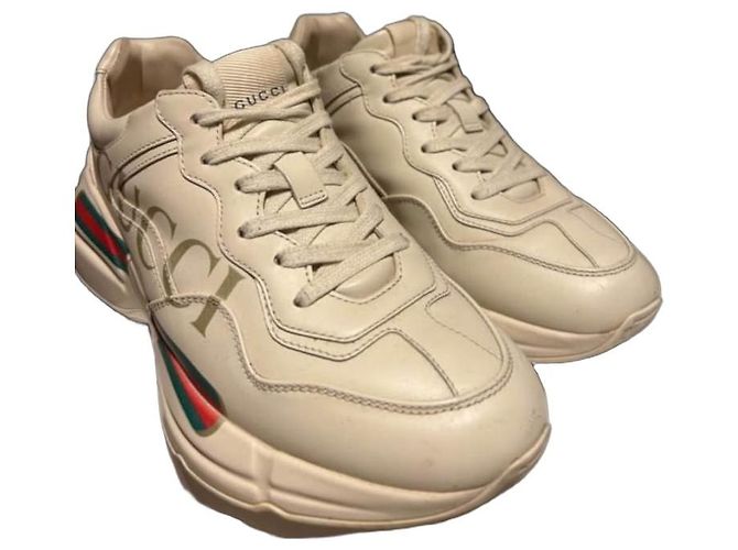 Marmont Gucci Rhyton Sneaker Creme Lammleder Roh