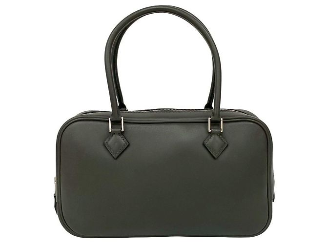 Bolsa de mão Hermès Mini Plume Elan em couro Swift Marrom