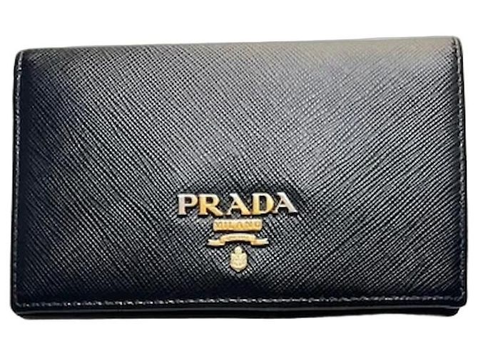 Prada Geldbörse aus schwarzem Saffiano-Leder