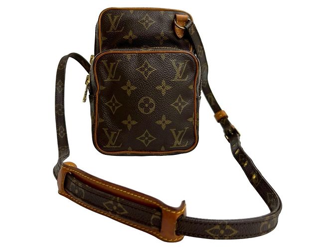 Louis Vuitton Amazon Monogram Leather Shoulder Bag Brown