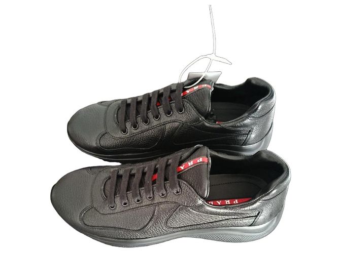 Sneakers Prada in Pelle Nera Nero
