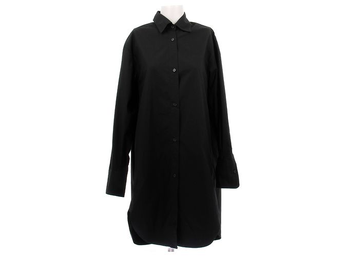 Vestido camisa Hugo Boss negro de algodón