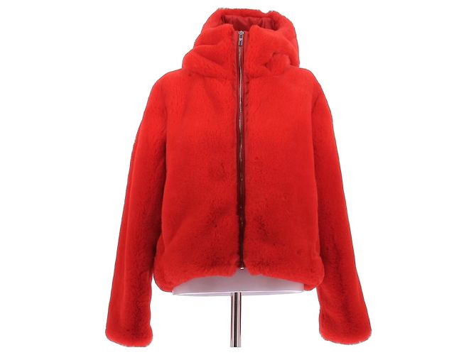 Fusalp Red Faux Fur Jacket