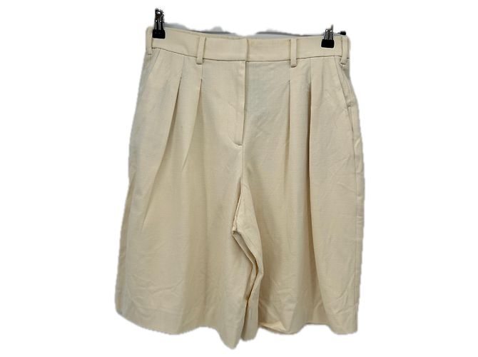 Maje Bermuda Shorts Ecru Beige