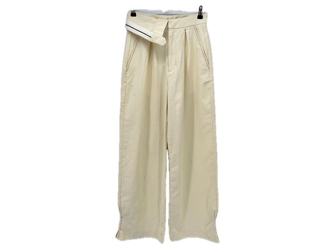 Autre Marque ALOHAS Hose aus Baumwolle Ecru Größe S Beige