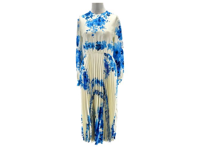 Vestido maxi de seda beige Valentino Garavani