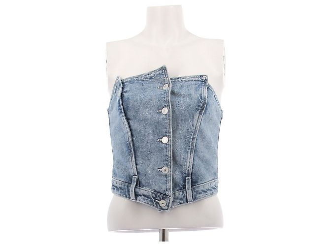 Bustier Guess de denim azul algodón
