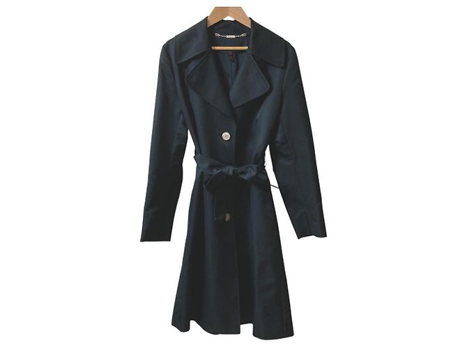 Autre Marque Casaco de Lã com Cinto Escada Preto