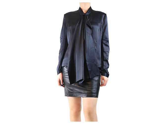 John Rocha Schwarze Seidenbluse - Größe UK 14
