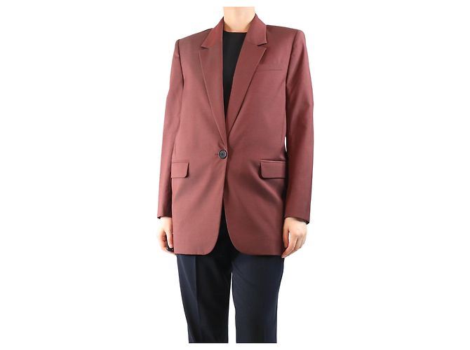 Isabel Marant Etoile Dark rust single-breasted blazer - size UK 8 Red