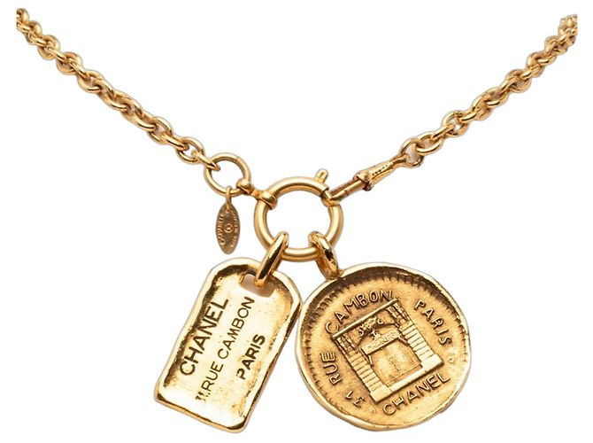 Chanel Cambon Gold Plated Necklace Golden