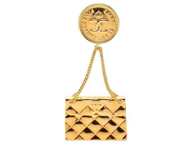 Vintage Chanel Coco Mark Brosche Golden