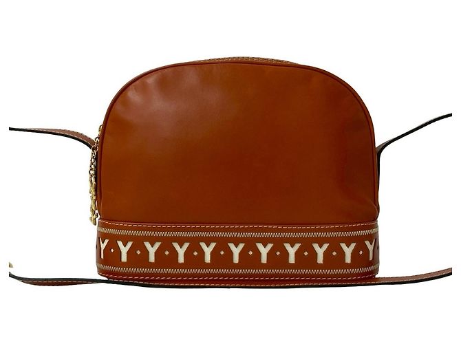 Bolsa de Ombro de Couro Yves Saint Laurent Marrom 