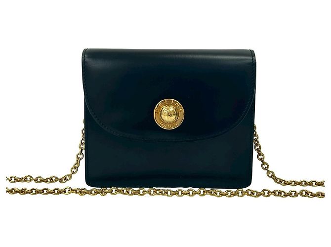 Céline Bolso Mini de Hombro de Cuero Negro Celine