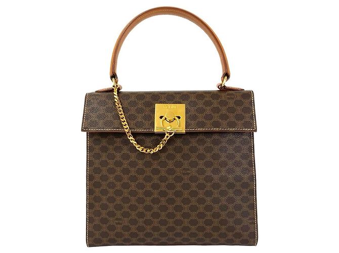 Céline Sac à main Celine Macadam Blason Triomphe Marron