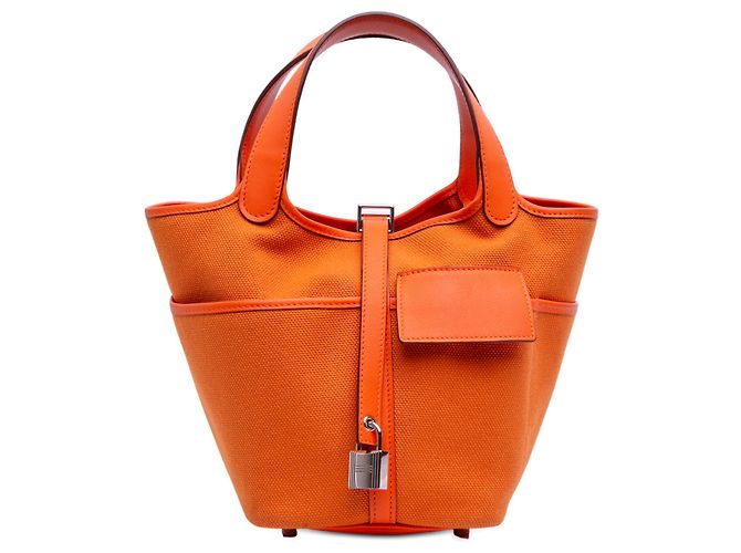 Hermès Laranja Toile Goeland e Swift Cargo Picotin Lock 18