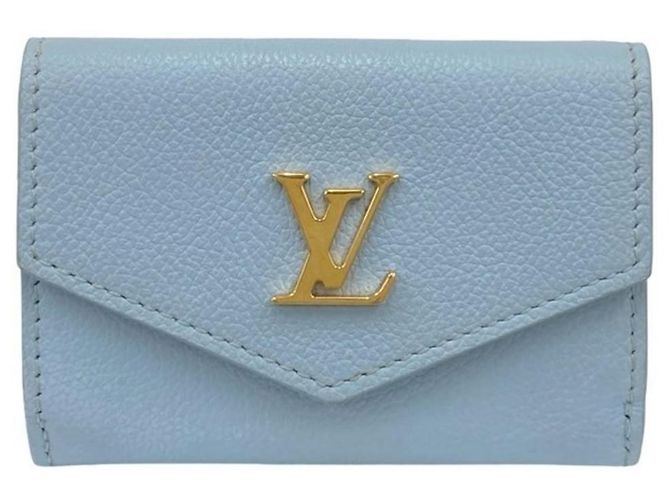 Cartera Lock Mini de cuero con tres pliegues Louis Vuitton Azul