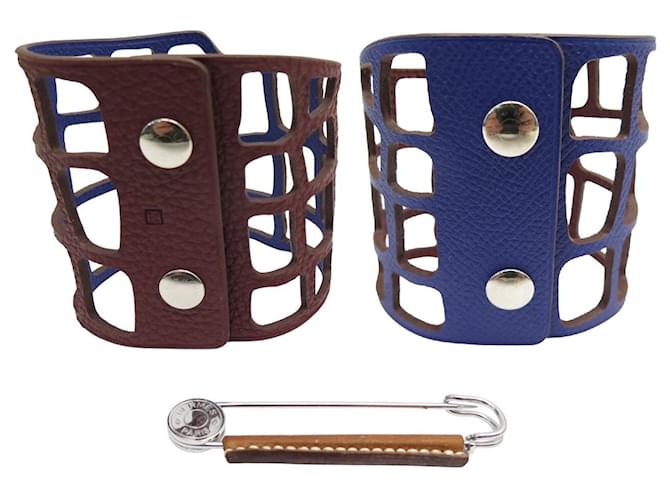 Hermès NEW HERMES BRACELET PETIT H REVERSIBLE CUFF + SADDLE NAIL PIN 