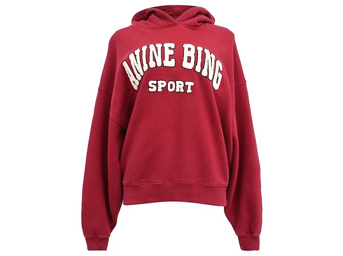 Sudadera Anine Bing Alec en algodón rojo Roja