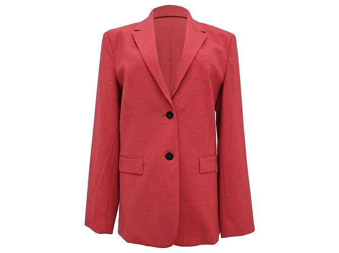 Blazer rosso in lino a un bottone Theory