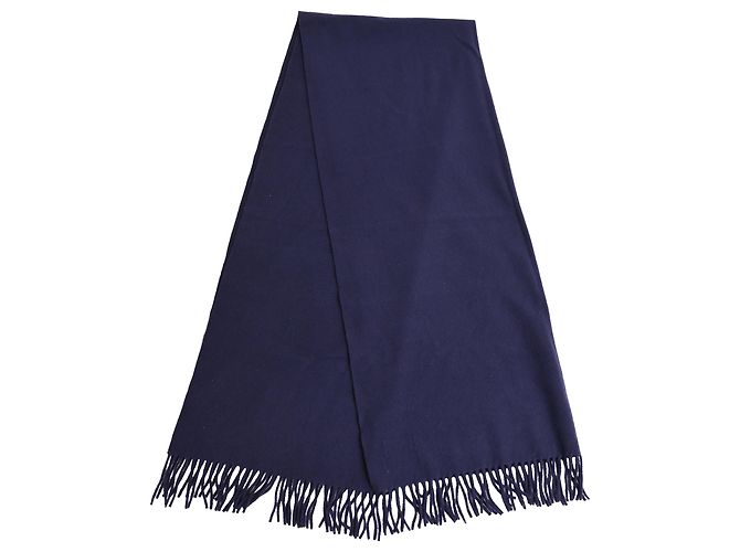 Bufanda con flecos Acne Studios en lana azul marino