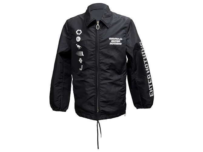 Lanvin Enter Nothing Printed Bomber Jacket in Black Nylon