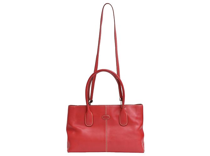 Bolso D Tote de Tod's en cuero burdeos Roja