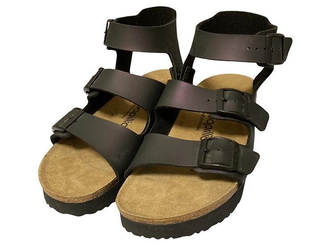 Autre Marque Papillio Leder Wedge Sandalen Lila