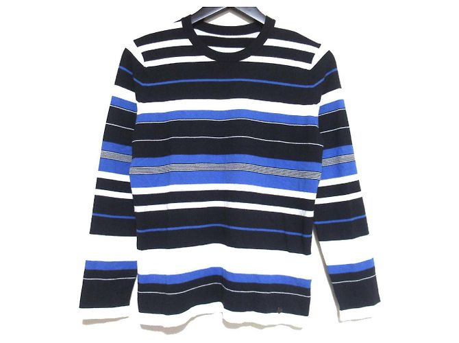 Autre Marque Gestreifter Strickpullover Mackintosh London Weiß Blau Marineblau