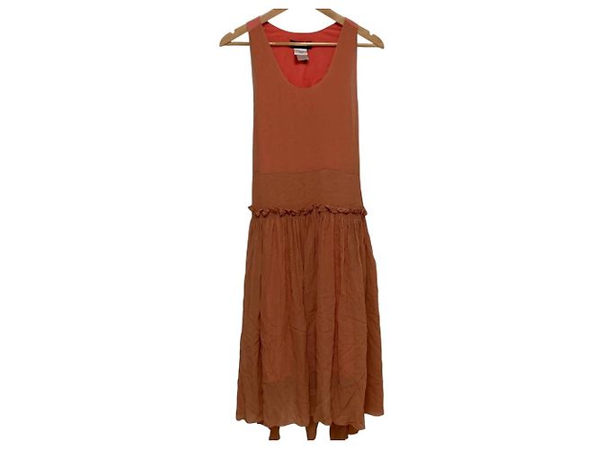 Autre Marque Vestido de seda transparente Sonia Rykiel Rosa