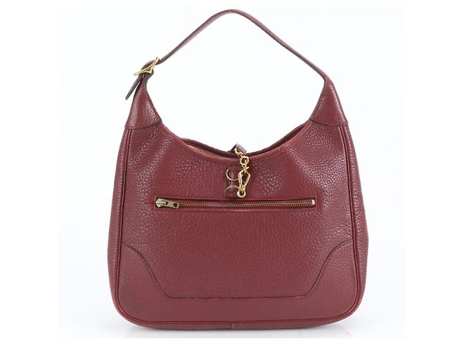 Hermès Sac à épaule en cuir Hermes Trim 31 Bordeaux