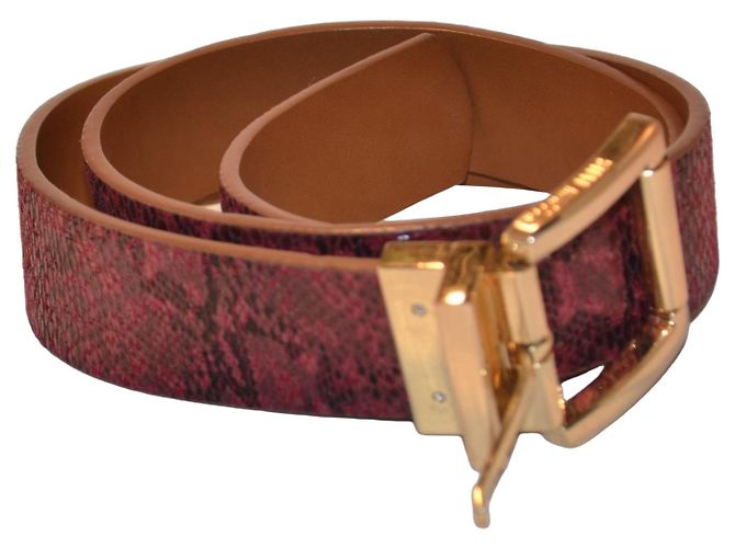cinturón Steve Madden de cuero rojo oscuro 85cm Burdeos