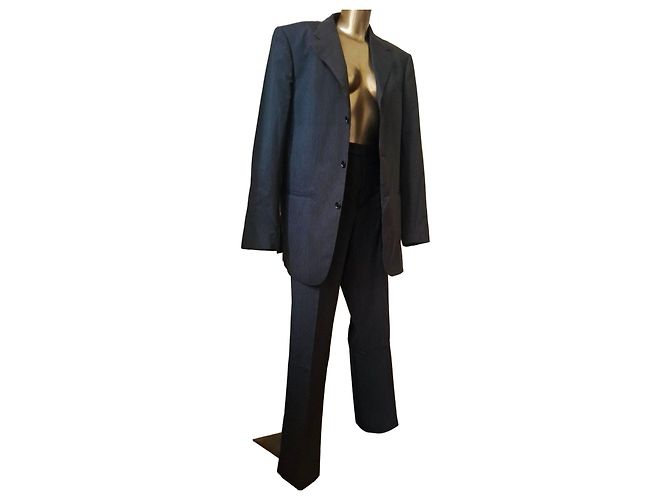 Autre Marque Completo giacca e pantaloni gessati Luca D'Altieri Nero Grigio
