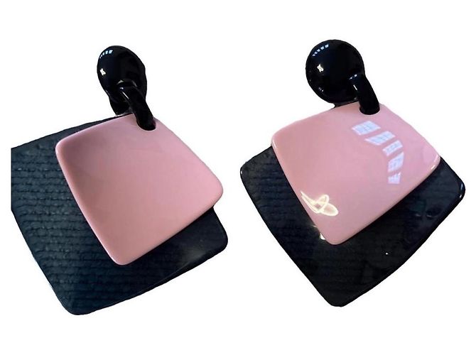 Orecchini Emporio Armani in resina rosa e nero