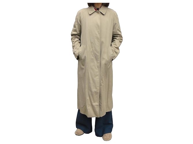 Impermeable Burberry Caqui de Algodón