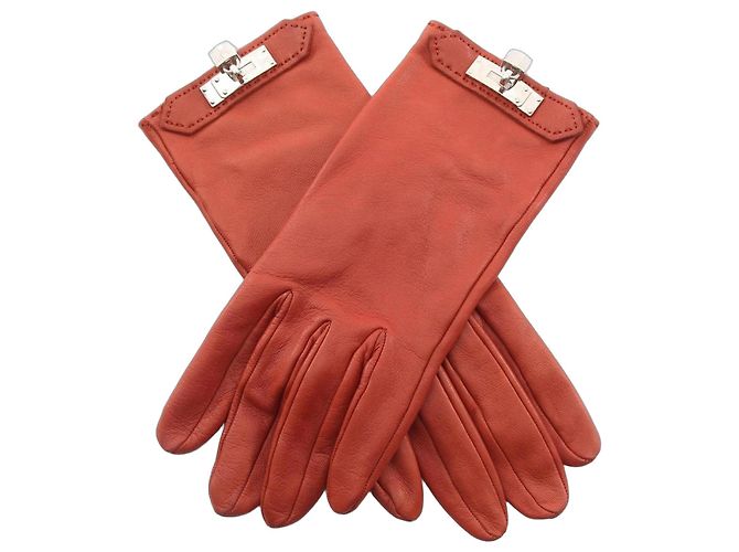 Luvas Hermès Kelly em couro Bordeaux