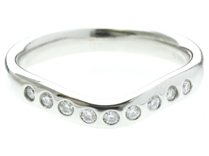 Tiffany & Co Anel Curvo Tiffany com Diamantes Prata