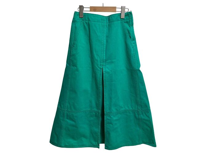Autre Marque Falda larga de sarga de algodón Drawer Verde